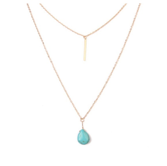 Jewelry - Turquoise Teardrop Layered Necklace